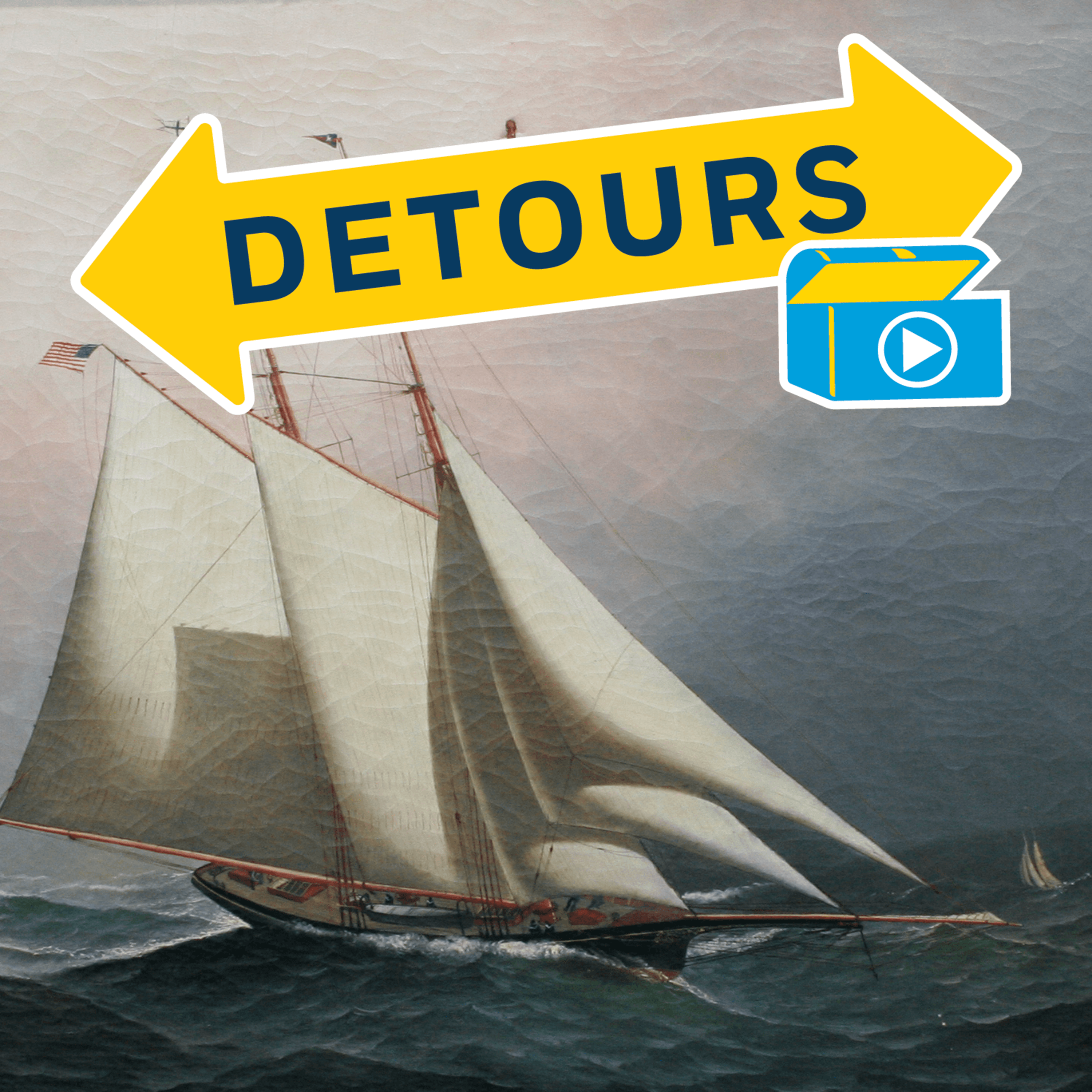Thumbnail for "Yacht What it Looks Like – An unsigned maritime masterpiece of a yacht race, a 19th-century pastime of the idle rich, takes DETOURS to visit appraisers, auction experts and the Peabody Essex Museum as the mystery of the painter’s identity is revealed.".