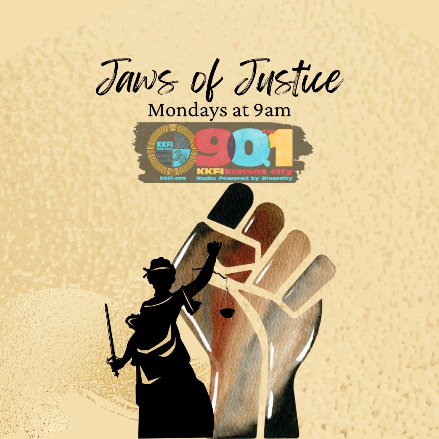 Logo for Jaws of Justice Radio