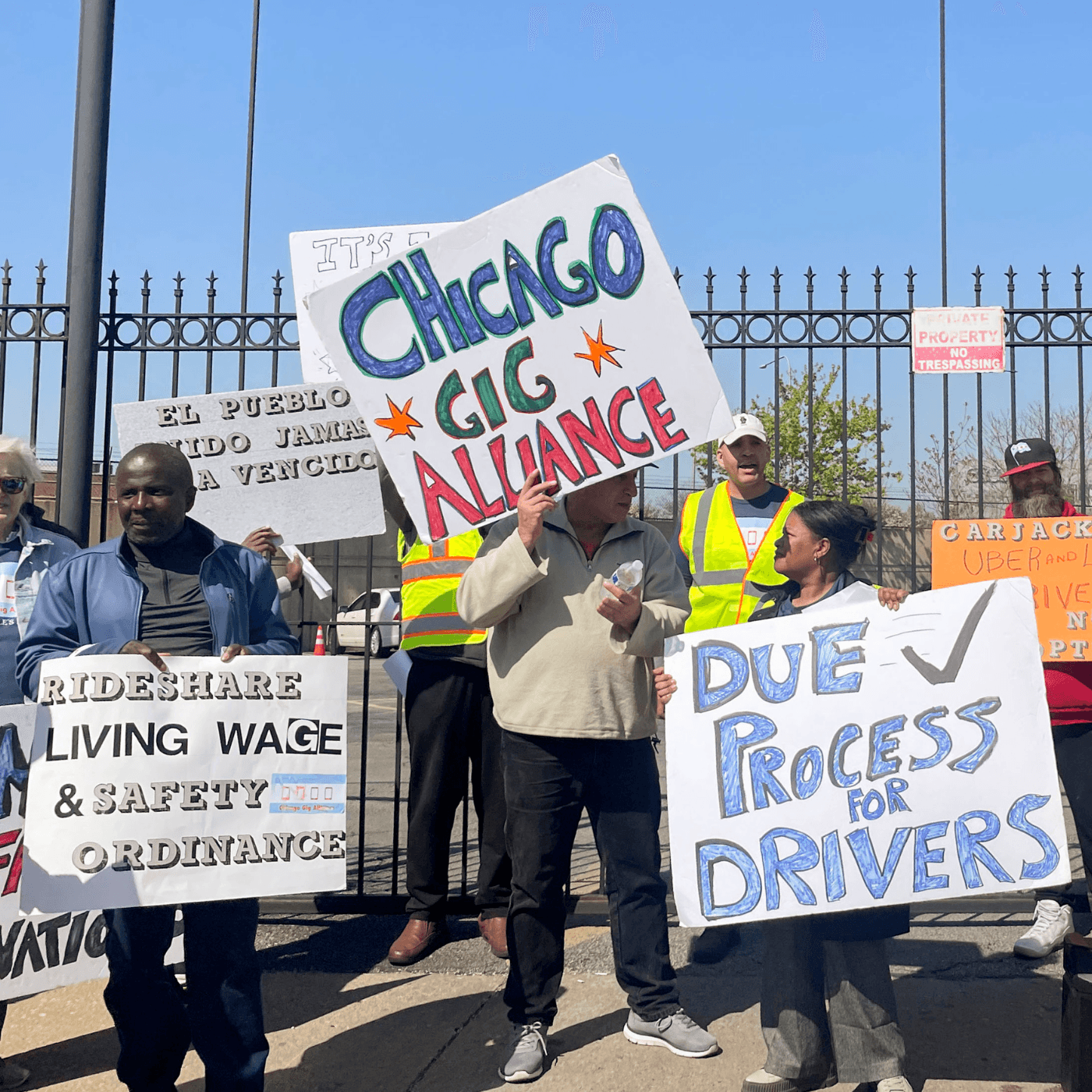 Thumbnail for "Chicago Ride App Workers Demand Change Outside Uber Headquarters". Thumbnail for "Chicago Ride App Workers Demand Change Outside Uber Headquarters".