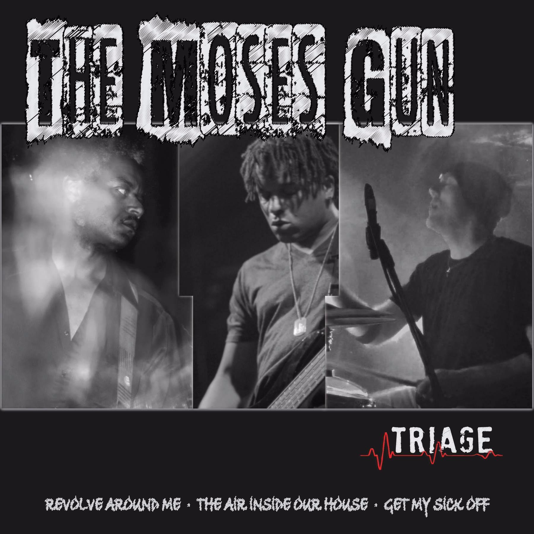 Thumbnail for "The Moses Gun reflect on loss and urgency on the power trio's bombastic "Triage"". Thumbnail for "The Moses Gun reflect on loss and urgency on the power trio's bombastic "Triage"".