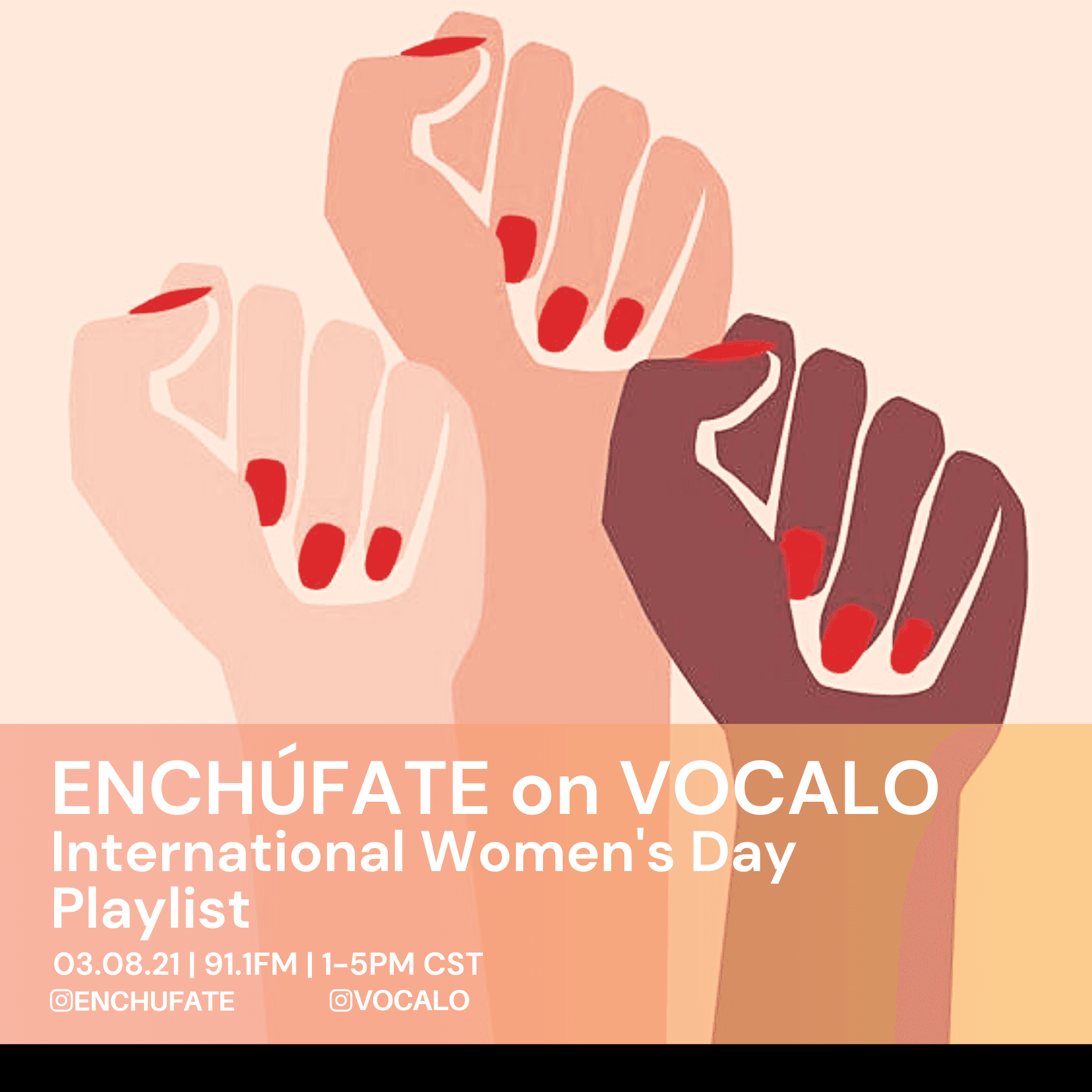 Thumbnail for "Enchúfate's International Women's Day Playlist". Thumbnail for "Enchúfate's International Women's Day Playlist".