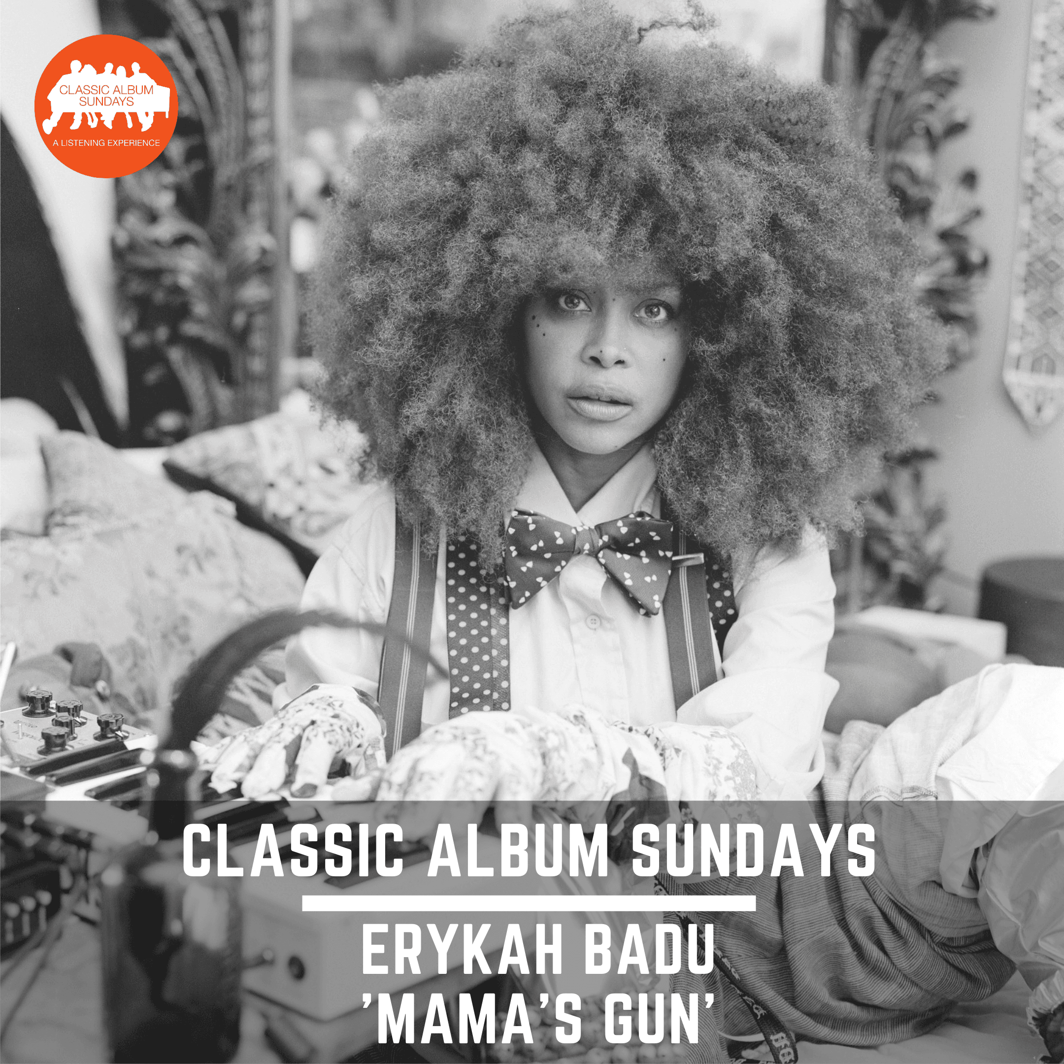 Thumbnail for "Classic Album Sundays Podcast: Erykah Badu ‘Mama’s Gun’". Thumbnail for "Classic Album Sundays Podcast: Erykah Badu ‘Mama’s Gun’".
