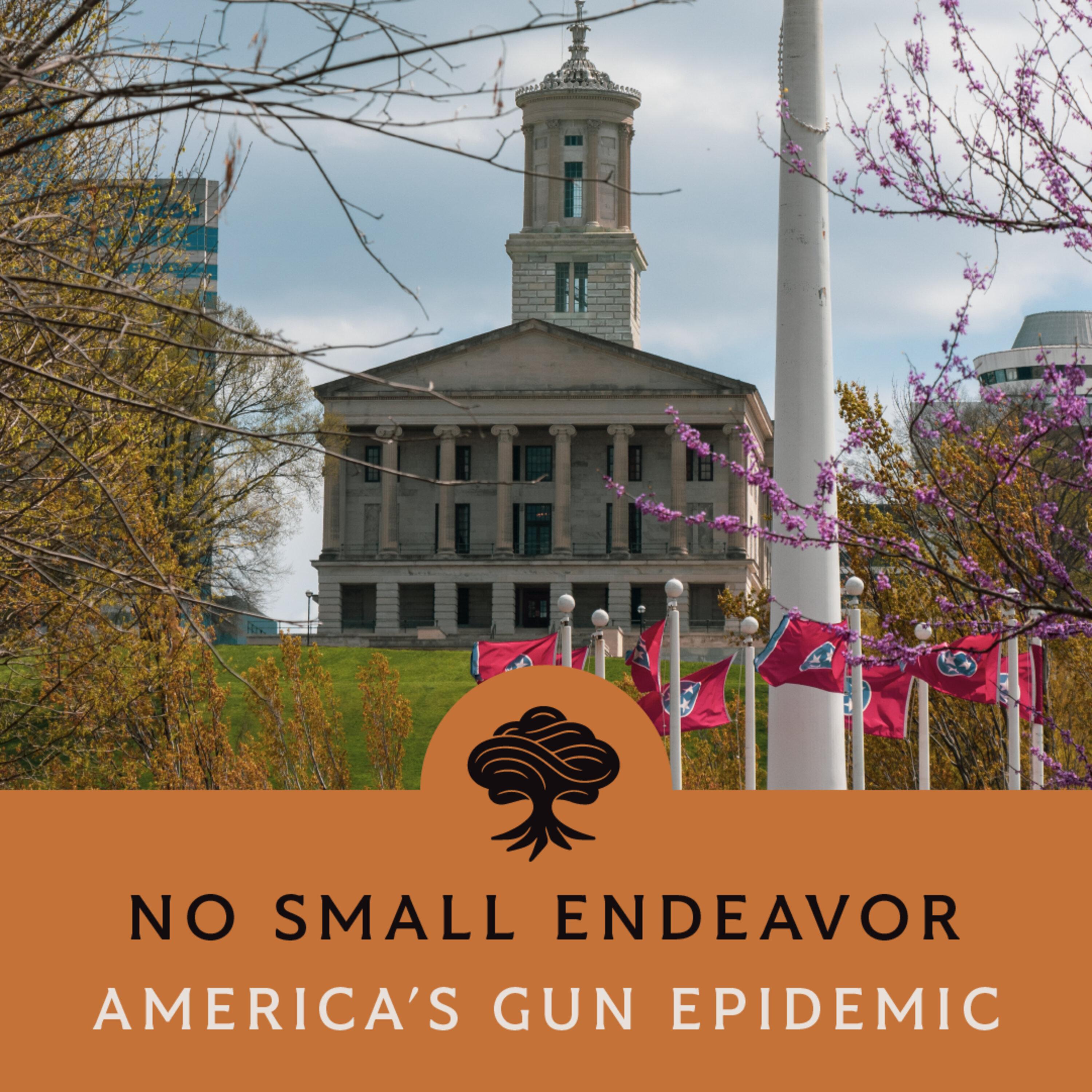 Thumbnail for "101: America’s Gun Epidemic: David Hemenway, Chris Hays, Carly Crouch, and Diane Latiker". Thumbnail for "101: America’s Gun Epidemic: David Hemenway, Chris Hays, Carly Crouch, and Diane Latiker".