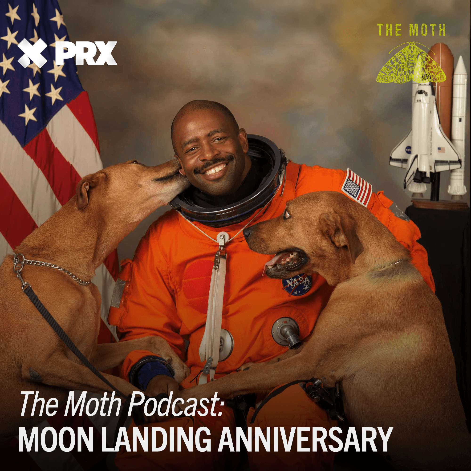 Thumbnail for "The Moth Podcast: Moon Landing Anniversary". Thumbnail for "The Moth Podcast: Moon Landing Anniversary".